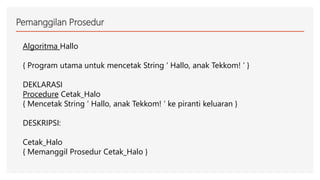 Penggunaan prosedur dan fungsi pada pemrograman c++ | PDF