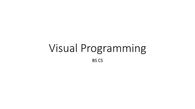 chapter 1 visual programming or computer | PPT