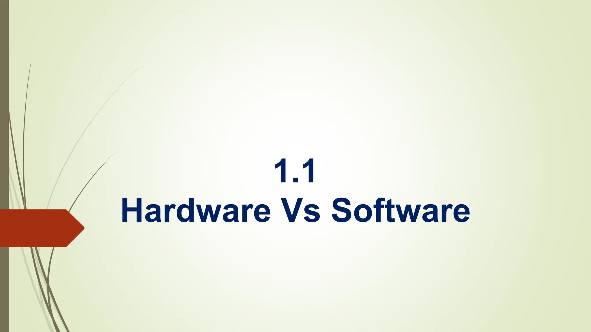 1.1
Hardware Vs Software
 