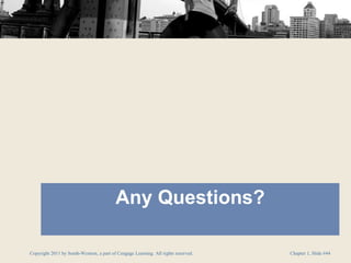 Any Questions?
Copyright 2011 by South-Western, a part of Cengage Learning. All rights reserved. Chapter 1, Slide #44
 