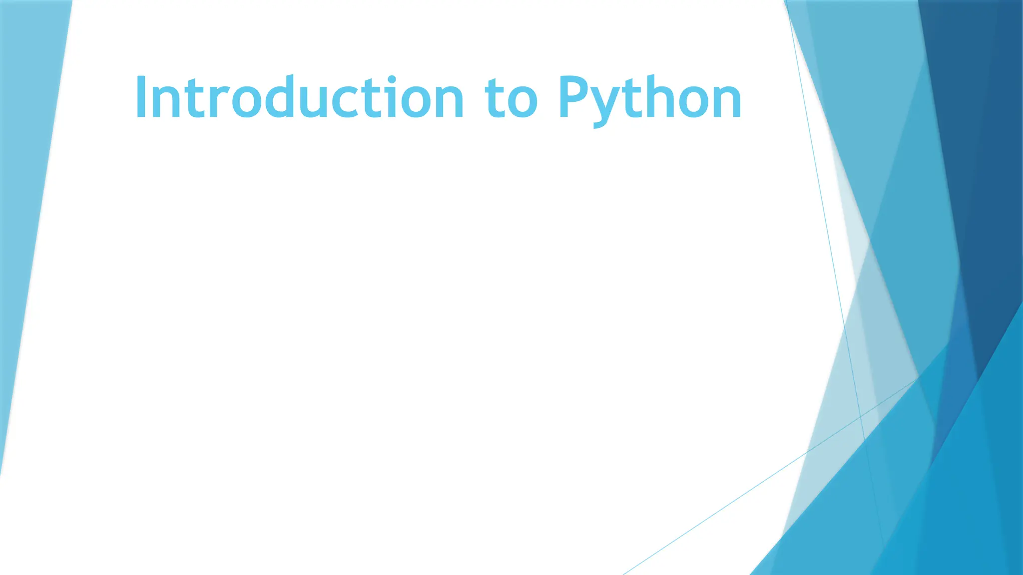 Introduction to Python 