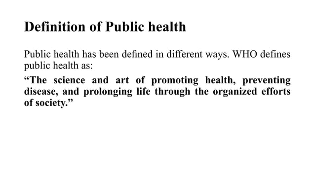 Chapter 1 Pptx Public Health First Chapter Ppt
