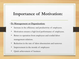 impact of motivation on individal behaviour | PPTX