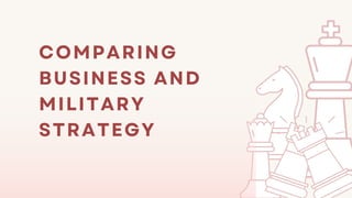 COMPARING
BUSINESS AND
MILITARY
STRATEGY
 