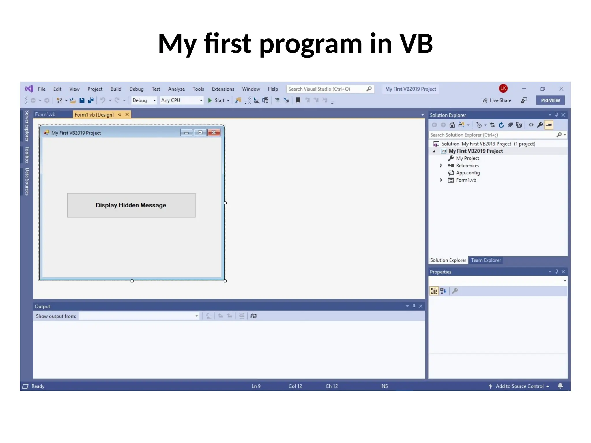 My first program in VB
 