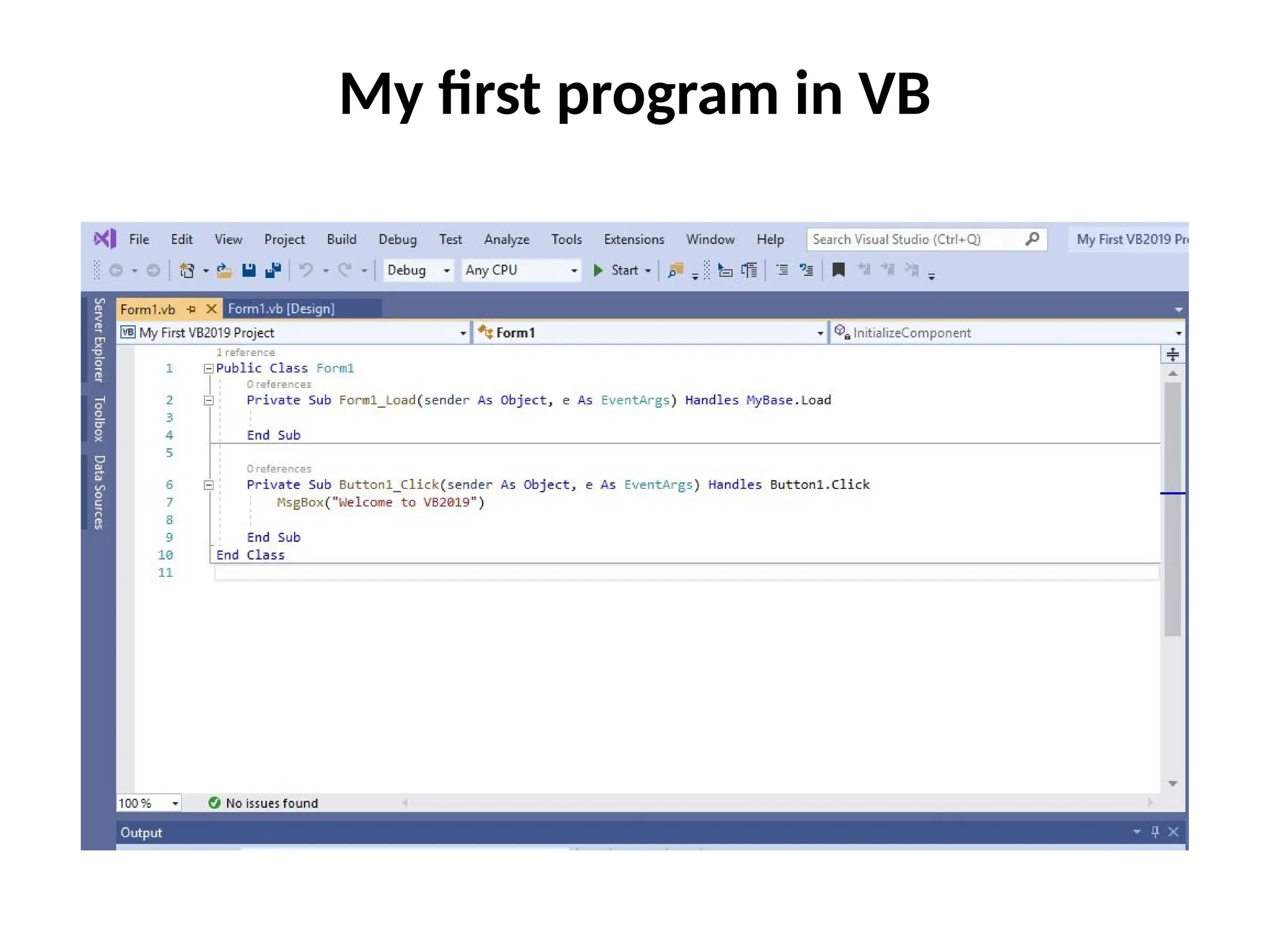 My first program in VB
 