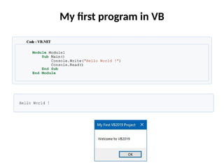 My first program in VB
 