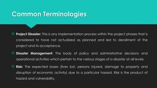 Disaster Management Key Terminologies Chapter 1.Introduction in disaster amagement | PPTX