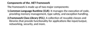 chapter 1.pptx dotnet technology introduction | PPTX