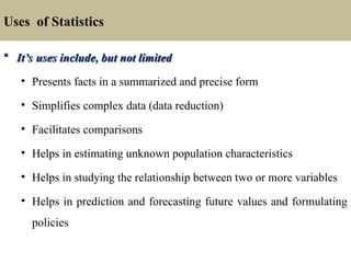 Useful Statistics Examples chapter one: introduction to basic statistics | PPT