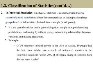 Example Statistics Statement chapter one: introduction to basic statistics | PPT