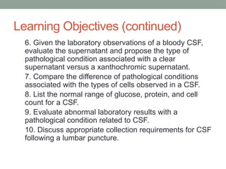 chapter 20 cerebrospinal fluid analysis urnalysis | PPTX