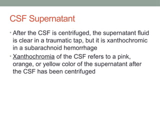 Yellow Csf Color chapter 20 cerebrospinal fluid analysis urnalysis | PPTX