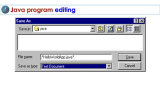Java program editing
 