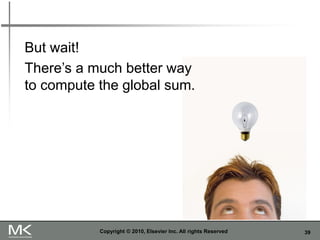 39
Copyright © 2010, Elsevier Inc. All rights Reserved
But wait!
There’s a much better way
to compute the global sum.
 
