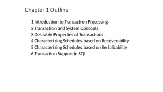 Comprehensive Introduction to Transaction Processing Concepts and ...