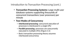 Comprehensive Introduction to Transaction Processing Concepts and ...