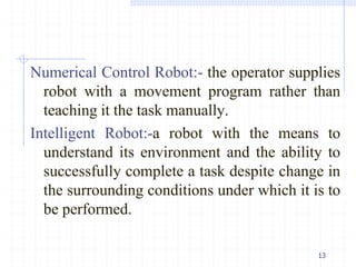 Chapter 1. Fundamentals of Robotics Introduction of Robotics | PDF
