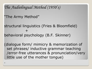 Comprehensive Overview of Language Teaching Methods from 1850s to 2000s ...