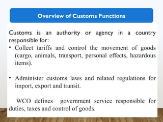 Understanding Customs Control import export procedures and principles in customs | PPTX