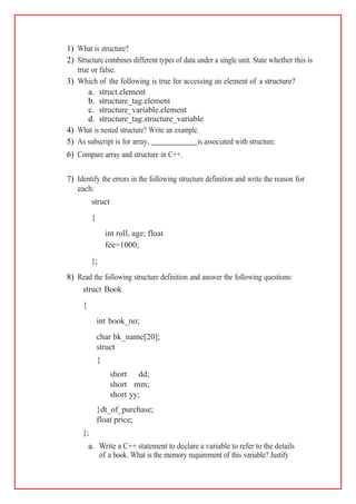 Chapter 1: Structure and Pointers | DOCX