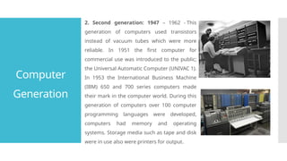 Comprehensive Overview of Computer Concepts and Generations | PPTX