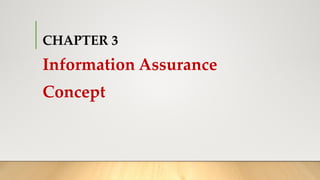 CHAPTER 3
Information Assurance
Concept
 