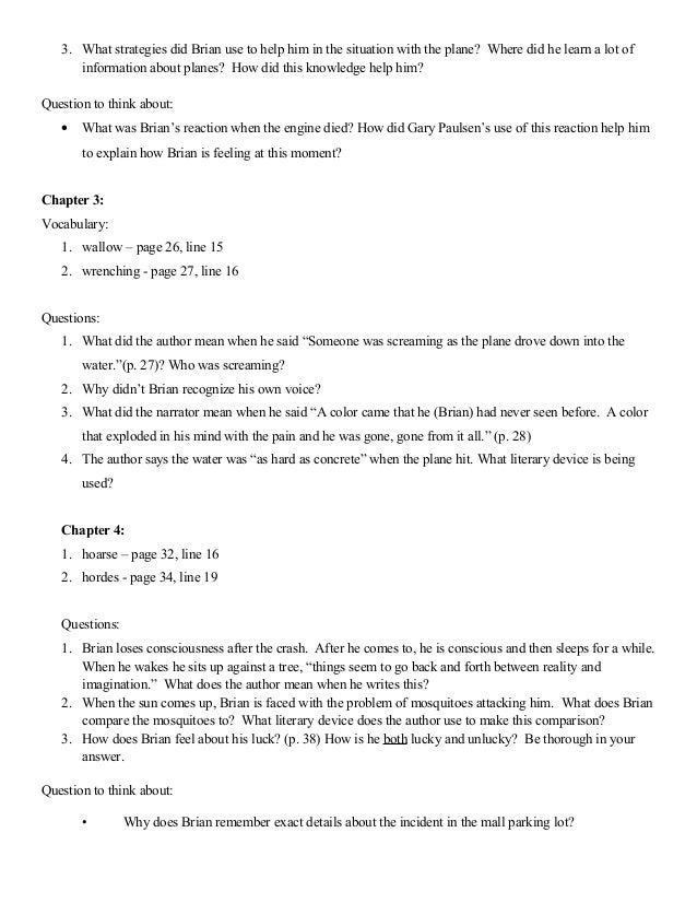 Hatchet Is The Focus Of This Unit Chapter By Chapter Questions For Hatchet By Gary Pulsen Are Comprehension Questions This Or That Questions Essay Questions
