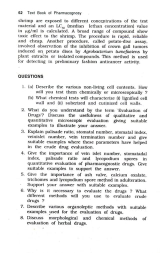 evaluation of crude drugs chapter pdf notes | PDF
