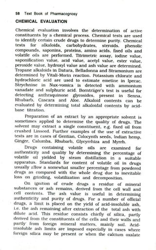 evaluation of crude drugs chapter pdf notes | PDF