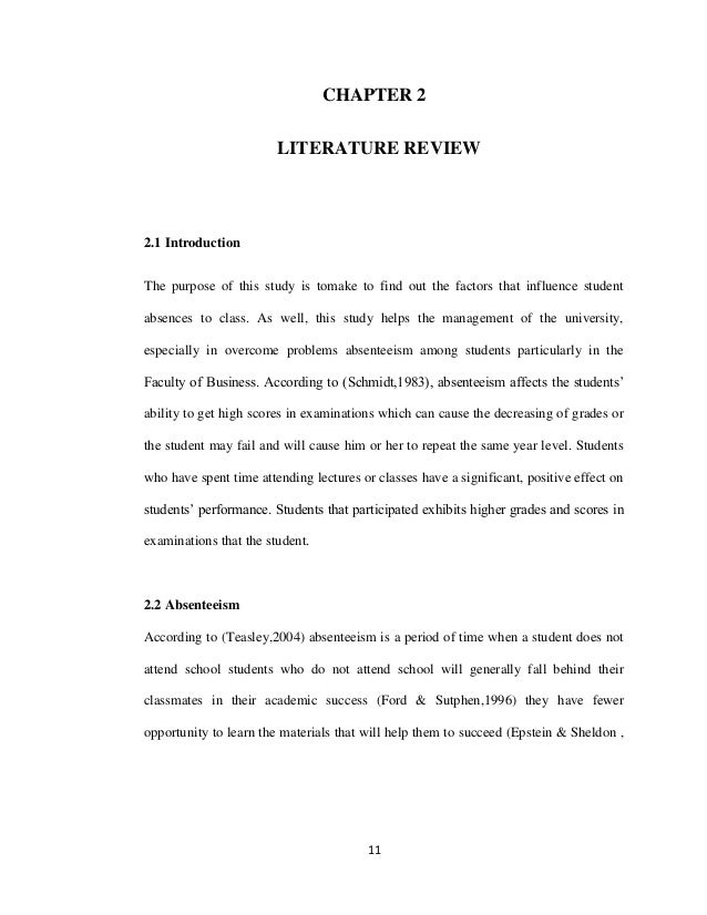 Literature review on truancy
