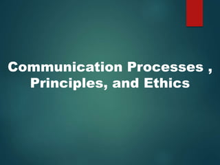 Communication Processes ,
Principles, and Ethics
 