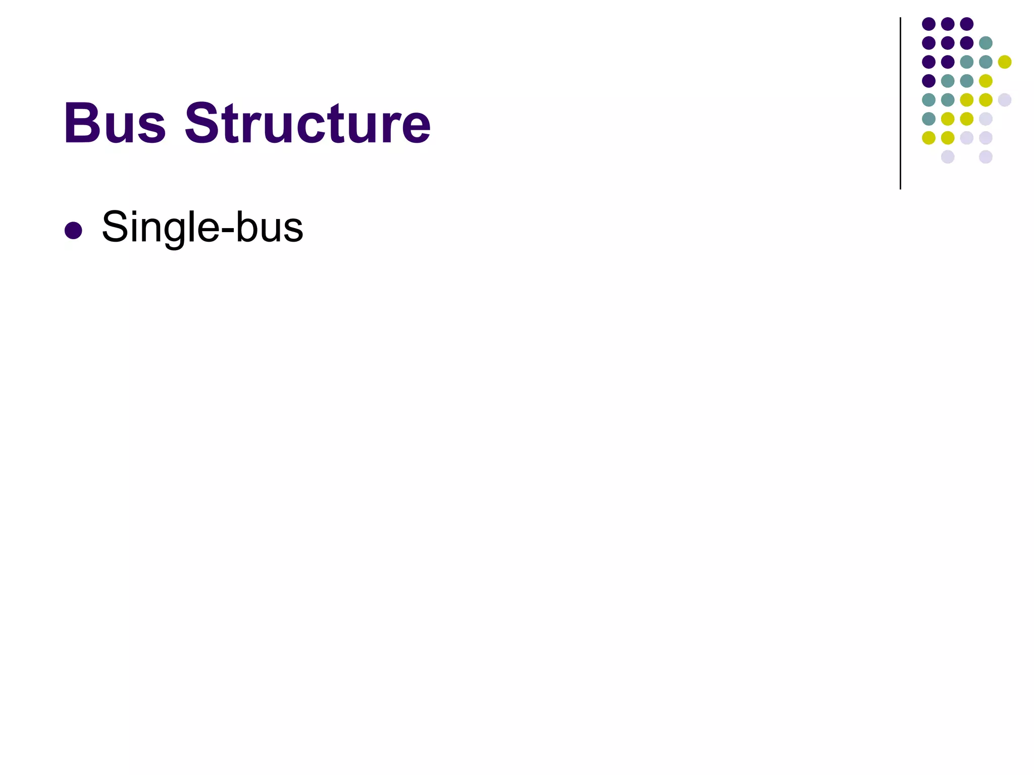 Bus Structure
 Single-bus
Figure 1.3. Single-bus structure.
MemoryInput Output Processor
 
