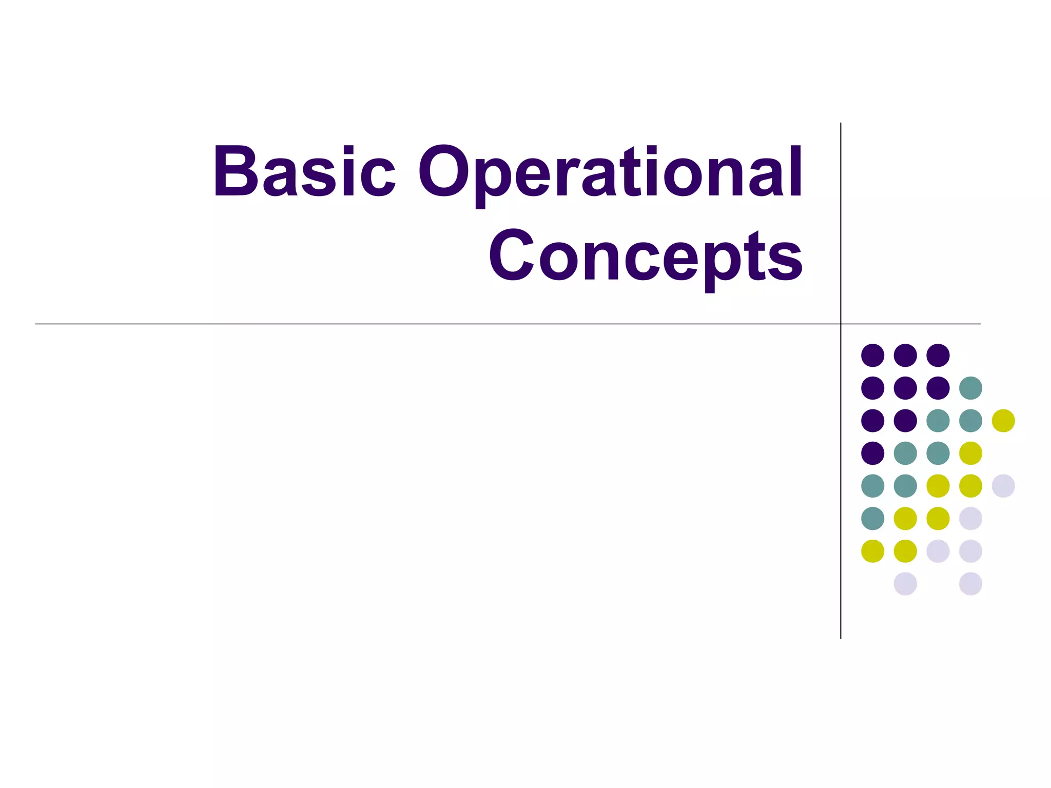 Basic Operational
Concepts
 