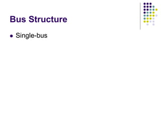 Bus Structure
 Single-bus
Figure 1.3. Single-bus structure.
Memory
Input Output Processor
 