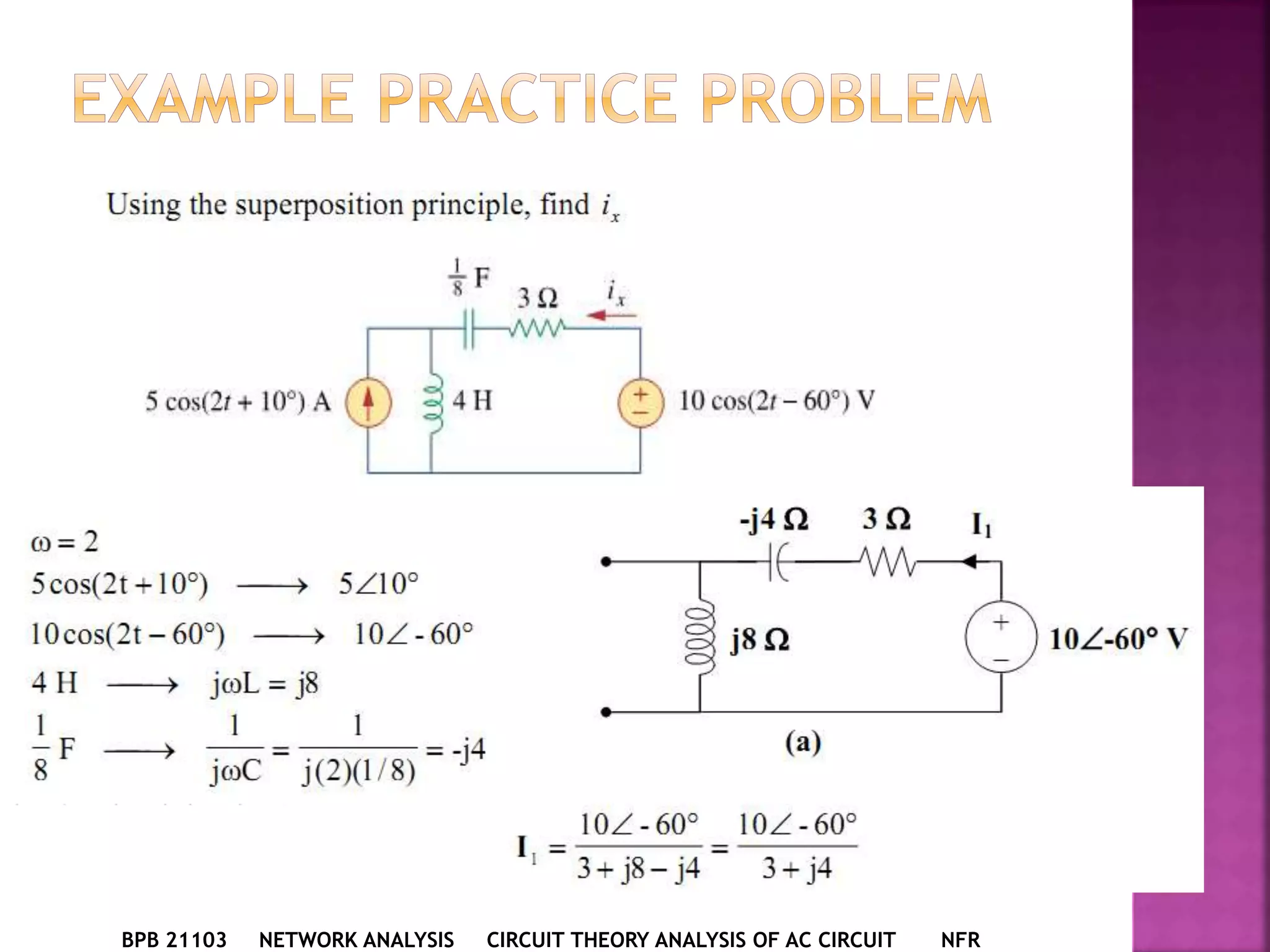 BPB 21103 NETWORK ANALYSIS CIRCUIT THEORY ANALYSIS OF AC CIRCUIT NFR
 