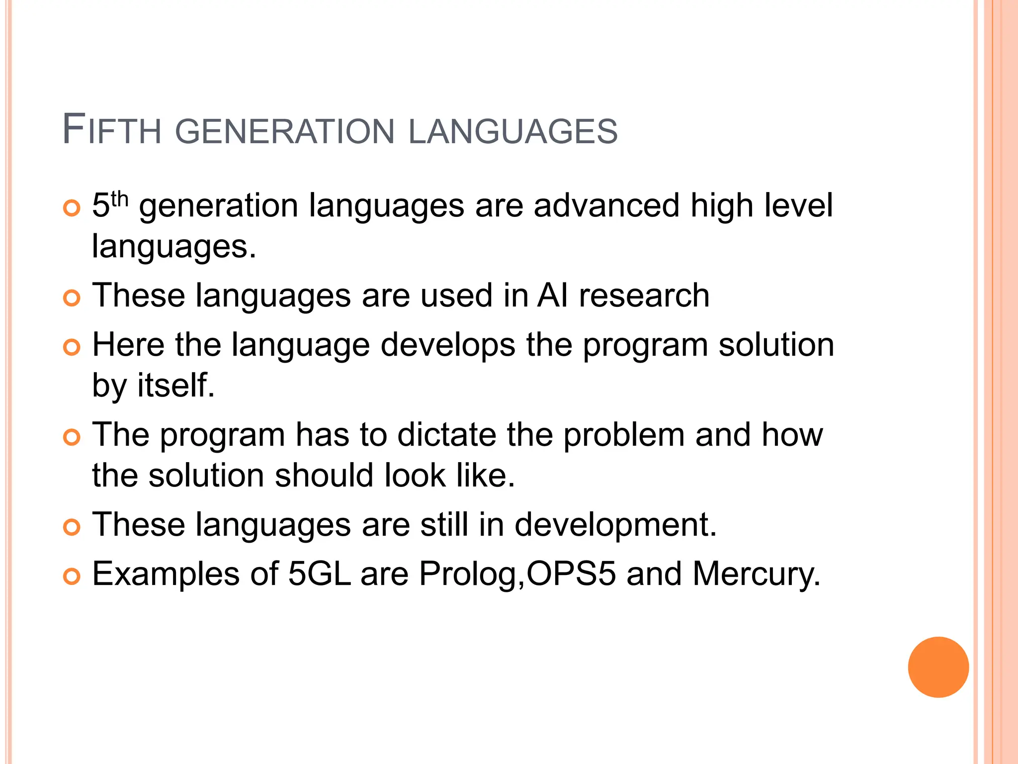 Computer languages that are used in different generations | PPTX