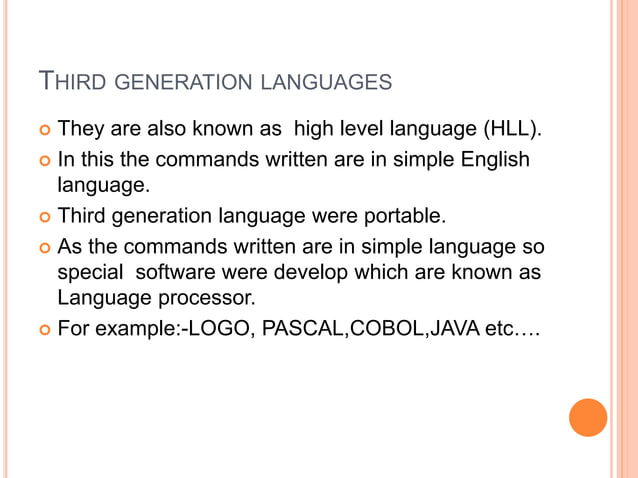 Computer languages that are used in different generations | PPT