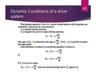 Dynamic Conditions of a drive
system
45
 