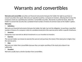 Warrants Financial Instruments Chapter 1- Financial ManagementChapter 1- Financial ManagementChapter 1 ...