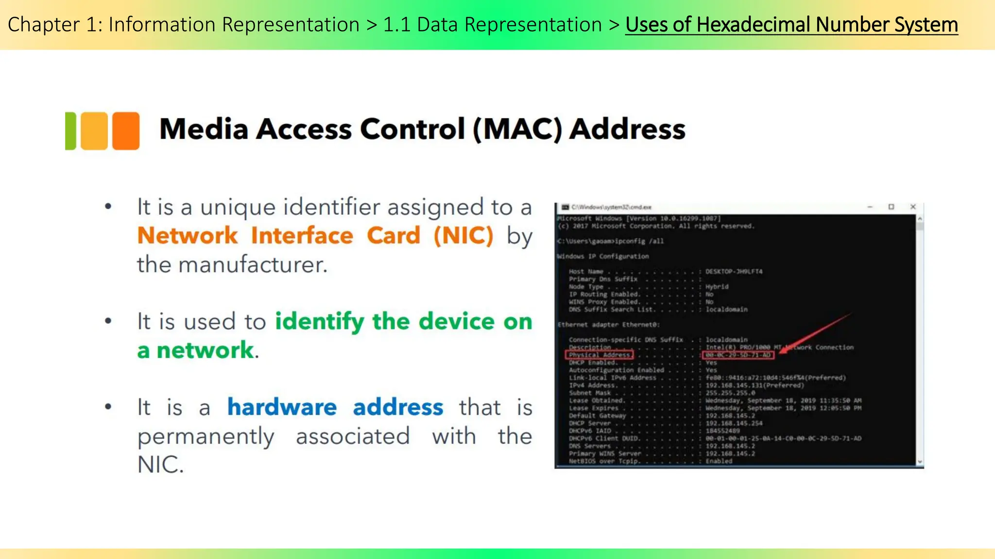 Chapter 1: Information Representation > 1.1 Data Representation > Uses of Hexadecimal Number System
 
