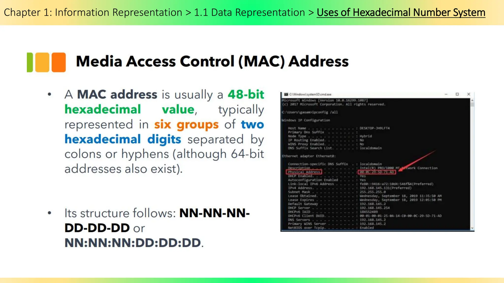 Chapter 1: Information Representation > 1.1 Data Representation > Uses of Hexadecimal Number System
 