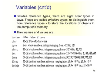 ppt understanding primitive variables in java... Chapter 1- Introduction.ppt
