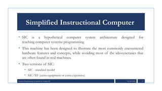 Comprehensive Introduction to Systems Programming and SIC Architecture ...
