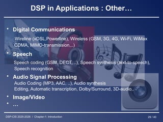 chapter1-Introduction-pp40 digital signal processing ch1 | PPTX