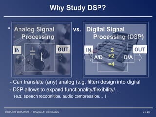 digital signal processing chapter one of sixteen | PPTX