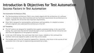 Chapter 1 - Introduction and Objectives for Test Automation | PPTX