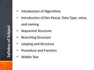 Algorithm and Programming (Introduction of Algorithms) | PPT