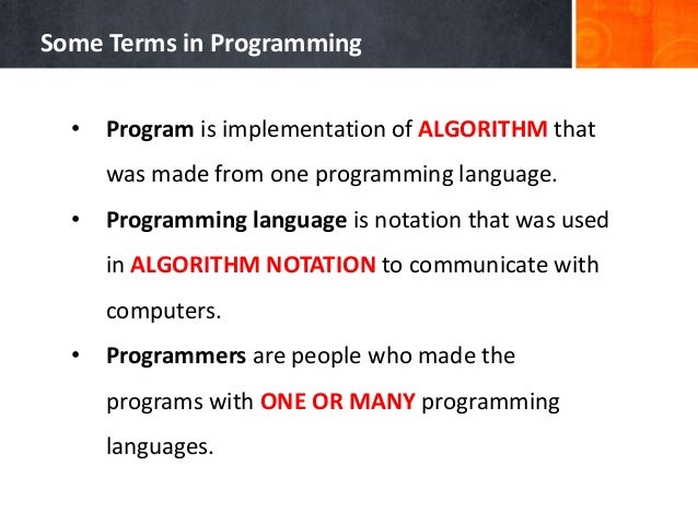 Algorithm and Programming (Introduction of Algorithms)