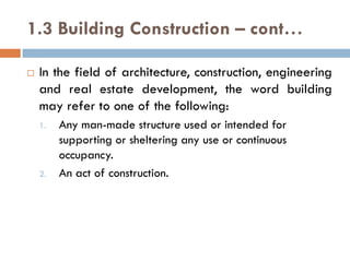 Chapter 1 introduction of construction engineering | PDF